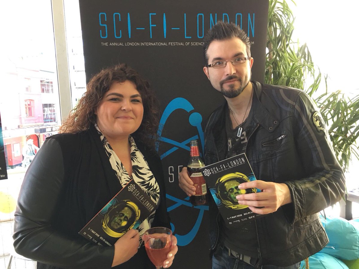 SMP_Films's tweet photo. Pretty sure @AlexHollister_ just spotted ‘Cell’ Director @holbrook99 whilst this picture was being taken @scifilondon #StarStruck #SFL18 https://t.co/40HPzIbONl
