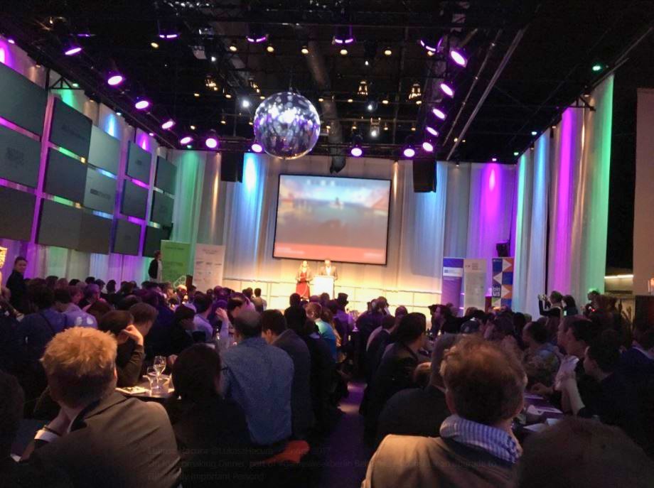 PlayContext's tweet photo. We attended the #gamesweekberlin Matchmaking Dinner and were humbled to see one of our trailers on the main stage! 

Big thanks to the @medienboard and @medianetbb https://t.co/C0BXlKSQnO