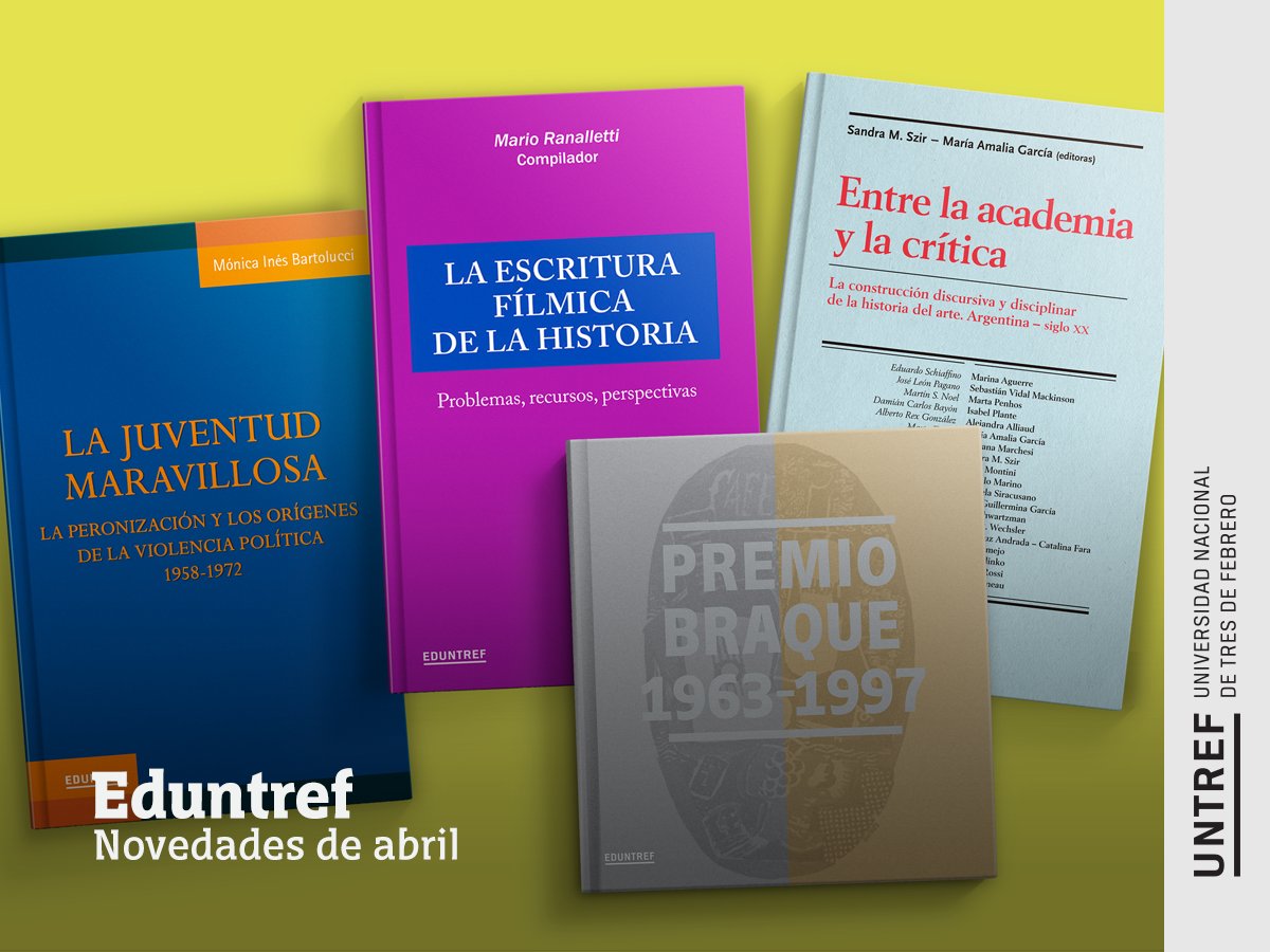 UNTREF's tweet photo. ¿Ya viste las novedades editoriales de la #EDUNTREF? 🙂
¡Te esperamos en el stand 530 del Pabellón Azul de la @ferialibro para conocer todas nuestras propuestas!
+ info >> https://t.co/pVWQT7Hovo https://t.co/DnPCzYLwSe