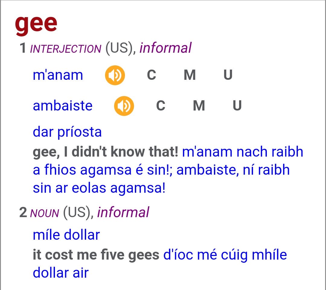 The Irish For The Irish For Gee That Depends On The Context