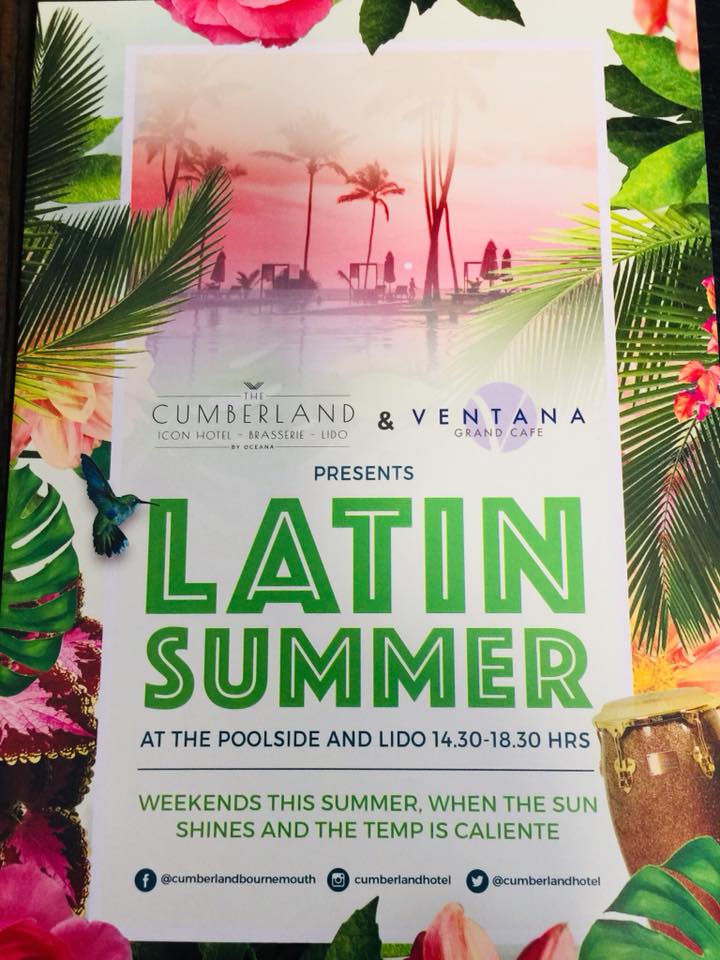 cumberlandhotel's tweet photo. The first #latinsummer is happening this Sunday at the @cumberlandhotel , over18 , #Latin vibe, great music, food and cool drinks! See you there!

#party #summer18 #lovebournemouth #eastcliff 

https://t.co/a53bPn9imQ https://t.co/3chubZtT3v