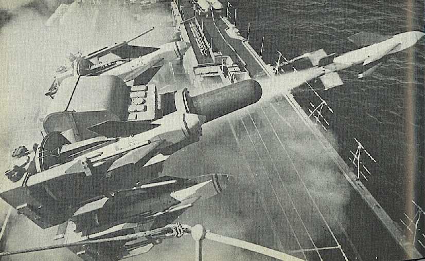 Their air defence armament consisted of the 4.5" gun, a single quad Sea Cat missile launcher and two 20mm Oerlikon cannon.This would probably be an opportune moment to talk briefly about Sea Cat.