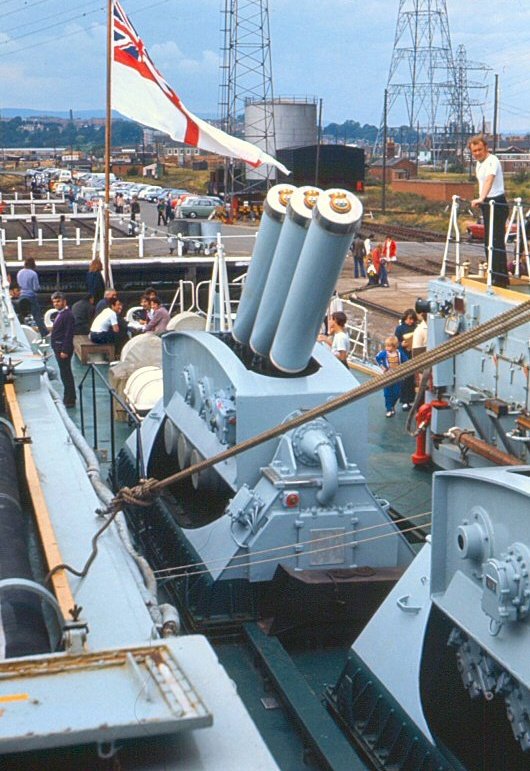 To say these ships were small and lightly armed is an exaggeration. They were small and barely armed at all. The Limbo Anti submarine mortar & manual dual 4.5" guns would have been recognisable by those who'd served in WW2 40yrs earlier.Limbo and the WW2 "squid" ASW mortar: