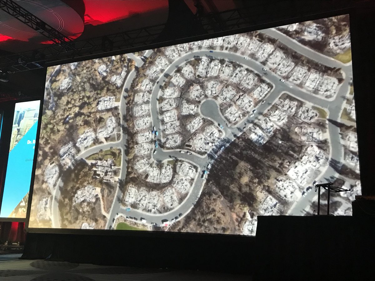 mariana_iriarte's tweet photo. #3D model of community after fire. hundreds of gigs of data. #Firedevestation - the room is silent @military_cots @AUVSIshow https://t.co/a8sWUM00i4