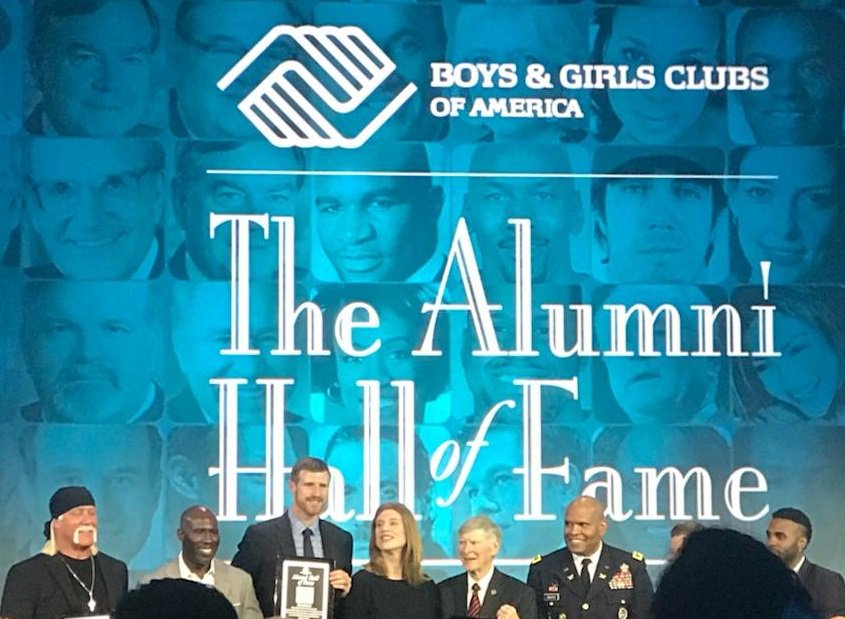 BeGreatIE's tweet photo. Some of our staff, a few of whom are Club alumni, attended the #BGCAlum Hall of Fame induction at @BGCA_Clubs conference in #SanDiego last night. #BeGreatIE #greatfutures #boysandgirlsclubs https://t.co/waVDgZ20Na