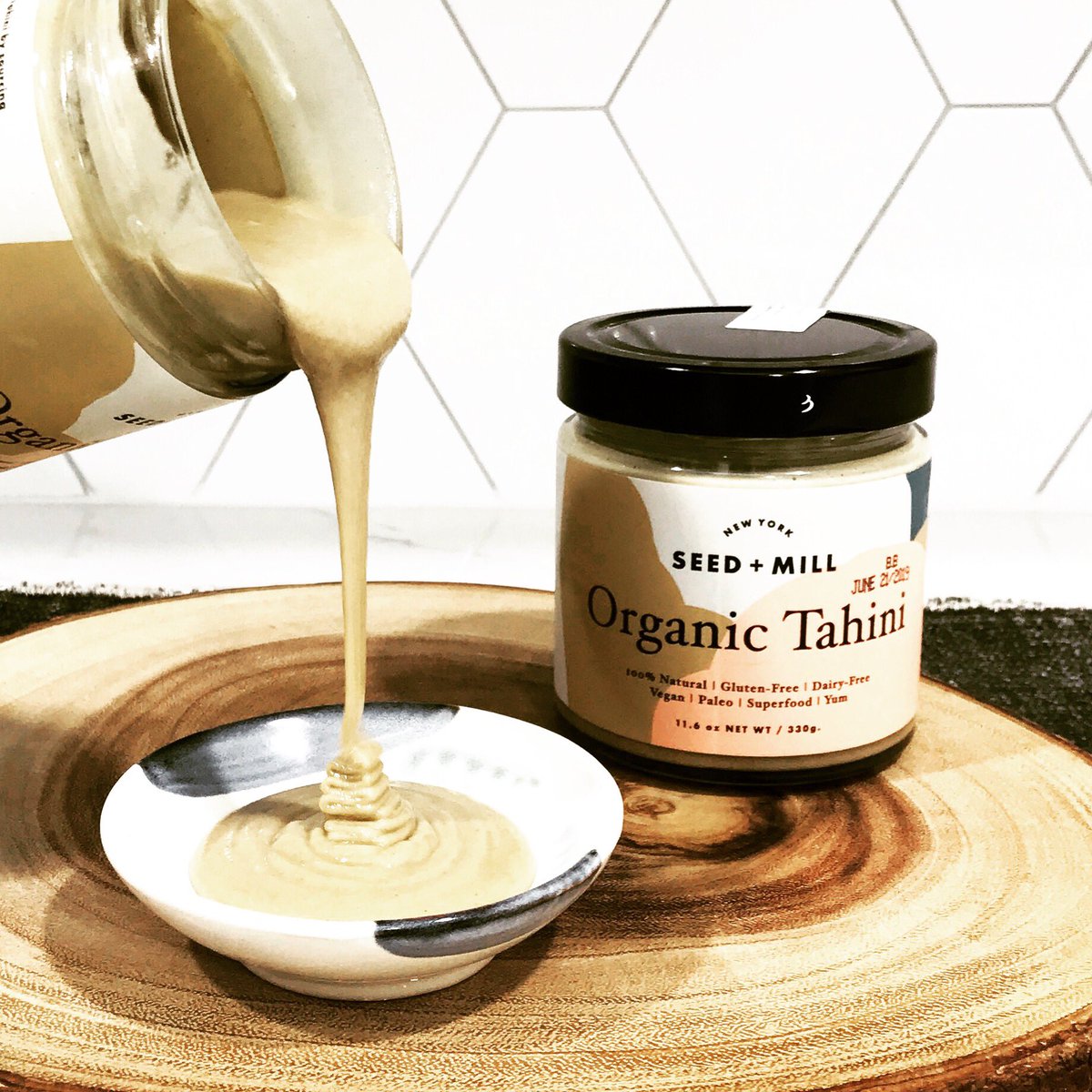 CrateChef's tweet photo. This @seedandmill Tahini is in every box this month curated by @mollyyeh. #Tahini was selected as one of Molly’s favorite things and you can find lots of #recipes on her website and in her new @ShortStackEds Yogurt #cookbook (also included in this month’s #CrateChef Box)! #foodie https://t.co/y4VbcHVVjS