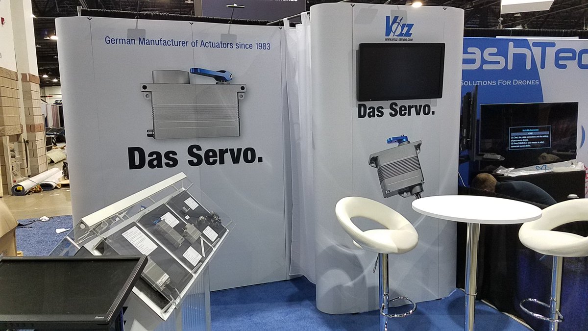 schmidtproducts's tweet photo. Volz #servos upgraded their booth this year for #Xponential18 #Xponential2018. #uav #uas #unmanned #drones https://t.co/v4aD8orS2n https://t.co/sSeCYHJPVW
