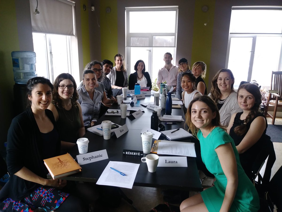 steph_shousha's tweet photo. Science Outside the Lab North 2018 cohort in Montreal! How to bridge evidence, values and policy? Iterative communication between scientists and policy makers could be the answer. #Evidence #Montreal #phdlife #SOtL https://t.co/FjdRwCT9LO