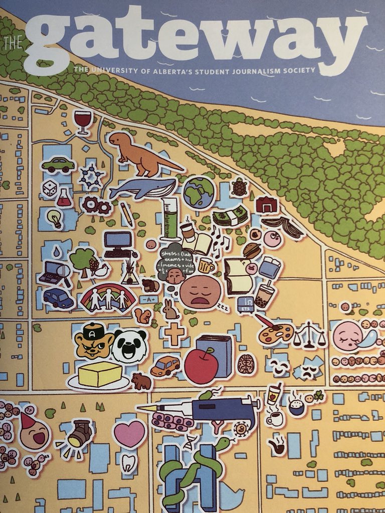 nounspace's tweet photo. Thumbs up to The Gateway for an amazing emoji map of the @UAlberta  North campus. Wayfinding love! ❤️🗺❤️ https://t.co/OGP9cZHCyo