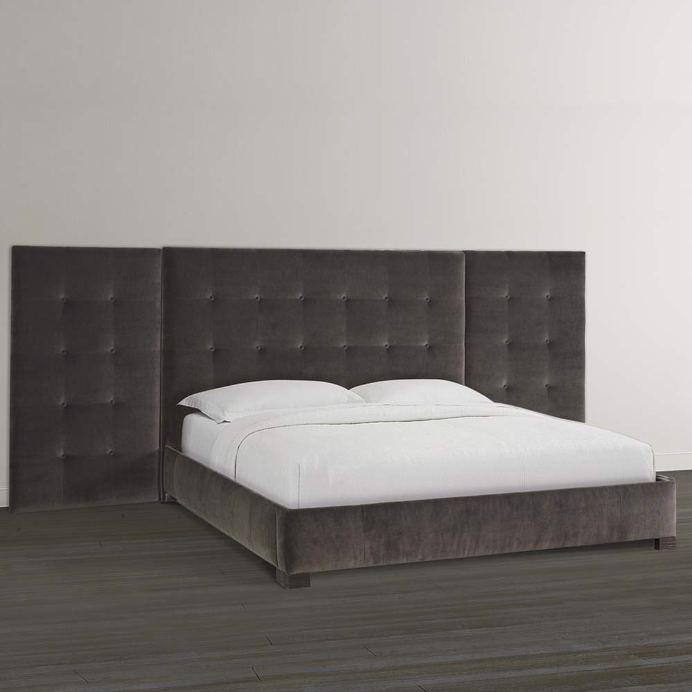TulsaBassett's tweet photo. Yes, this can be your room!! Our Sausalito is a fully upholstered box button tufted modern stylized wing bed. Available in Queen, King, and Cal King. The bed can be used without the wings. Available in fabric or leather.                         #modernbedroom #wingbed https://t.co/QbLyb6YWoP