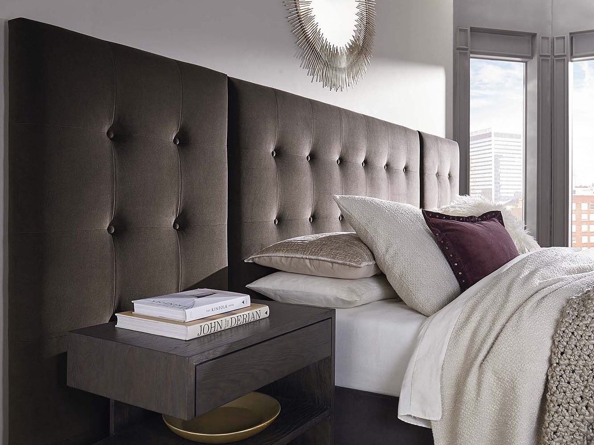TulsaBassett's tweet photo. Yes, this can be your room!! Our Sausalito is a fully upholstered box button tufted modern stylized wing bed. Available in Queen, King, and Cal King. The bed can be used without the wings. Available in fabric or leather.                         #modernbedroom #wingbed https://t.co/QbLyb6YWoP