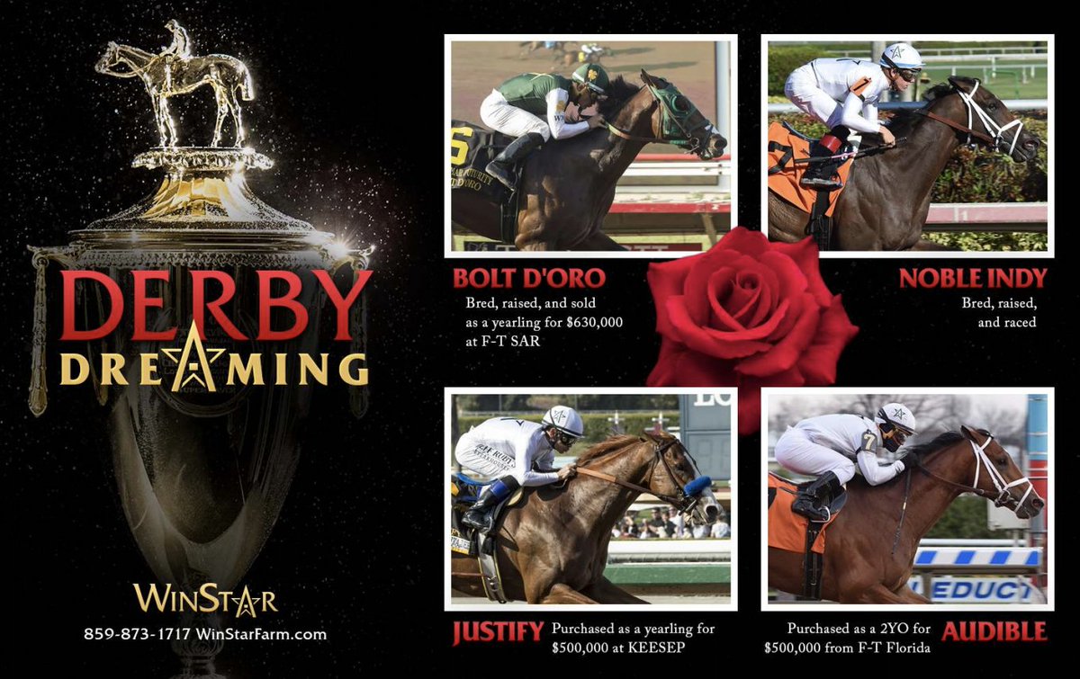 WinStar is Derby dreaming with Justify, Bolt d'Oro, Noble Indy and Audible