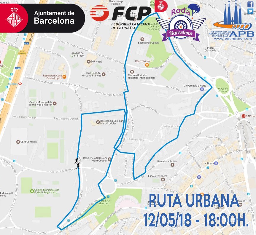 APBoficial's tweet photo. APBer@s,  arriba el Roda Barcelona i tenim la II RUTA URBANA pel barri.
 Tindrem avituallament i música per divertir-nos.
  Us hi esperem!!!
 #apb #patinarbcn #rutesapb #rutespatins #patinatgeurbà #voluntariat #esports #barcelona #patinemperlapau #rollersapb @FCPatinatge @RodaxBa https://t.co/eB2oZGwYVD