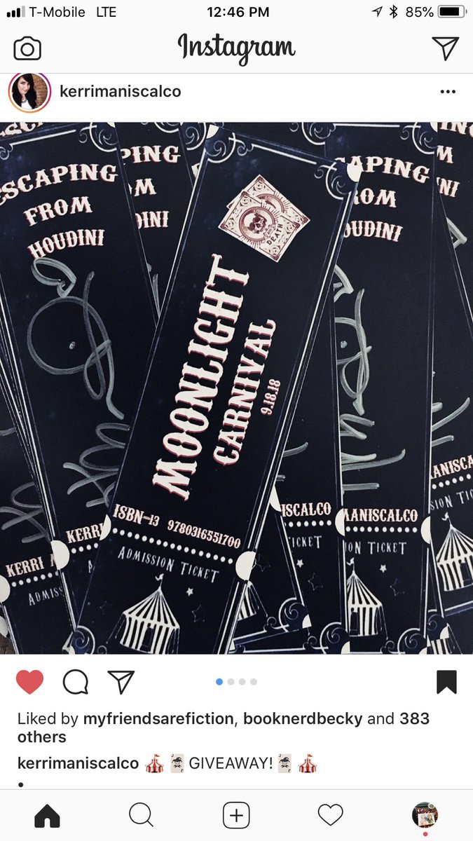 raychellej's tweet photo. Exciting news! Author @KerriManiscalco is giving away a copy of her upcoming book #EscapingFromHoudini as well as #Campfire by Shawn Sarles and #GirlsOfPaperAndFire by Natasha Ngan. There are also gorgeous ticket bookmarks! Check it out here: https://t.co/pBgAjwQKCq #EFHTickets https://t.co/uTymbTyg60
