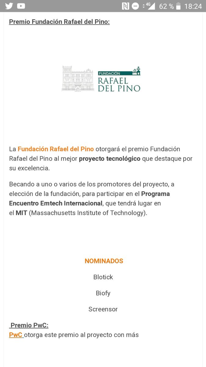 ScreensorTech's tweet photo. @mar_ramos_r @FcaNebrija Hola Mar! Hemos sido nominados al premio @frdelpino 
Una experiencia increíble y sobretodo hemos aprendido muchas cosas.
Muchas gracias!😉 https://t.co/1h7KBr7uys