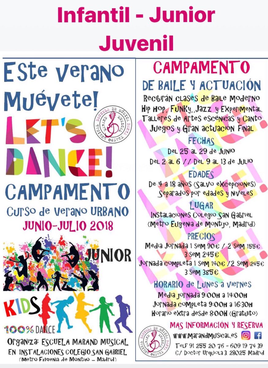 Apúntate a bailar a tope en nuestro 14º Campamento-Curso de verano Urbano. Niveles Juvenil,Junior e Infantil.Clases de baile moderno, funky, hip hop, jazz, Juegos y talleres de artes escénicas, divididos por edades y niveles. Gran actuación final en el Teatro de las instalaciones