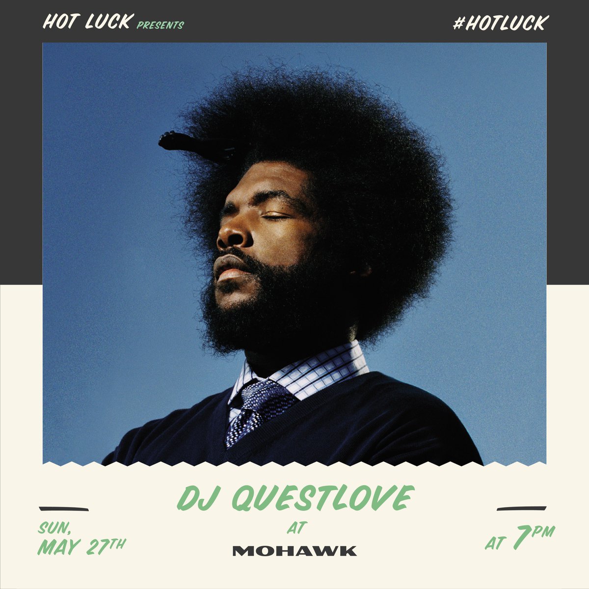 HotLuckFest's tweet photo. #ShowSnacks! Join us @mohawkaustin on May 27 for DJ @questlove & bites by @KristenLKish. Elias Cairo from @OPpdx will be paying tribute to #HotSnakes at the 'hawk on the 24th while @FANofLAMB & @kebabalicious will have treats at @TwinPeaksDudes @barracudaaustin on the 25th. https://t.co/ahgjOWttu7