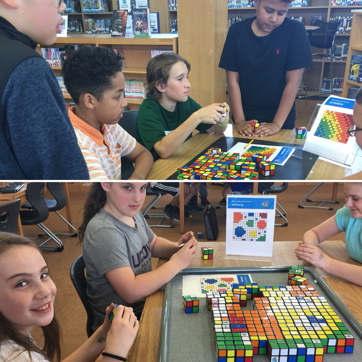 kingphiliplib's tweet photo. Thank you to  6th grader Jayden for sharing your Rubik cube skills @ the Makerspace . https://t.co/sd2q8hupPO
