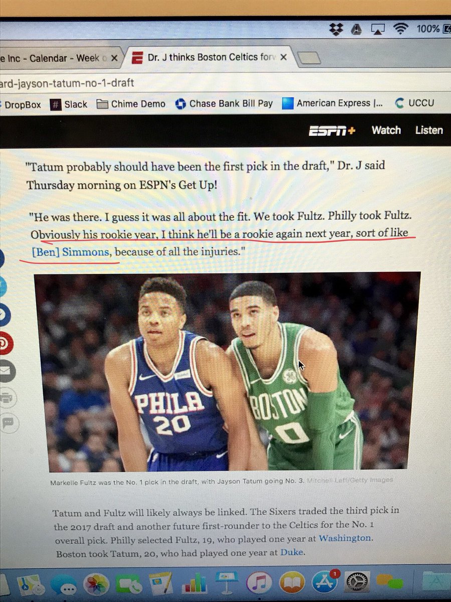 GobertReportPod's tweet photo. Lol. Dr. J talking about Fultz: “think he’ll be a rookie AGAIN next year, sort of like Ben Simmons.”

...these guys clearly don’t understand what the word “rookie” means, do they @spidadmitchell? #ROY #TakeNote https://t.co/E123JhdWmD
