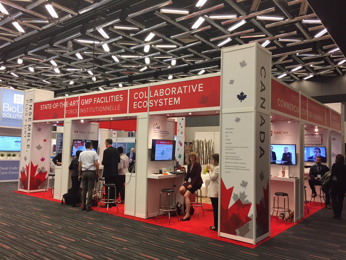 Visit the #CanadianPavilion and learn about the Canadian Cell &amp; Gene Therapy Ecosystem, from research to commercialization #ISCT2018 #StrongerTogether <a href="/BCRegMed/">BCRegMed Network</a> <a href="/BioCanRx/">BioCanRx - Canada's Immunotherapy Network</a> <a href="/McGillMed/">McGill Medicine and Health Sciences</a> <a href="/NRC_CNRC/">NRC Canada</a> <a href="/HemaQuebec/">Héma-Québec</a> <a href="/CCRM_ca/">CCRM</a> <a href="/OIRMnews/">OIRM</a> <a href="/StemCellNetwork/">Stem Cell Network</a> 
<a href="/C3i_Montreal/">C3i Montreal-Toronto</a> #StrongerTogether