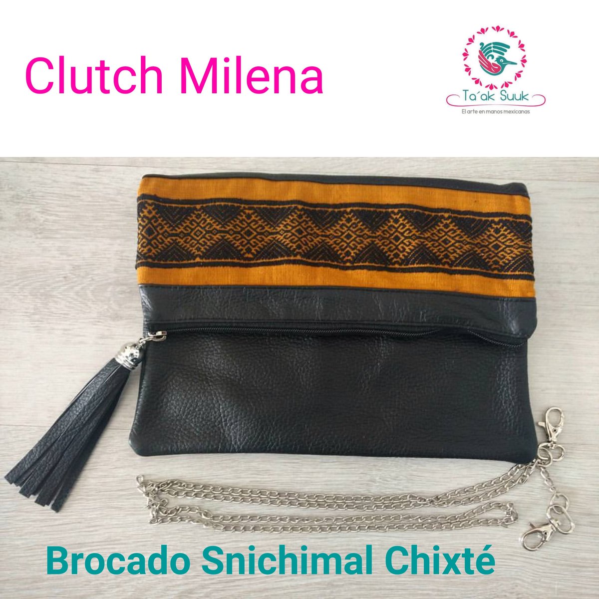 TaakSuuk's tweet photo. #Clutch de piel con telar brocado de flor de Cereza
#Chiapas #DiadelaCruz #3May #artetextil #Jueves https://t.co/95nE3Wsdbz