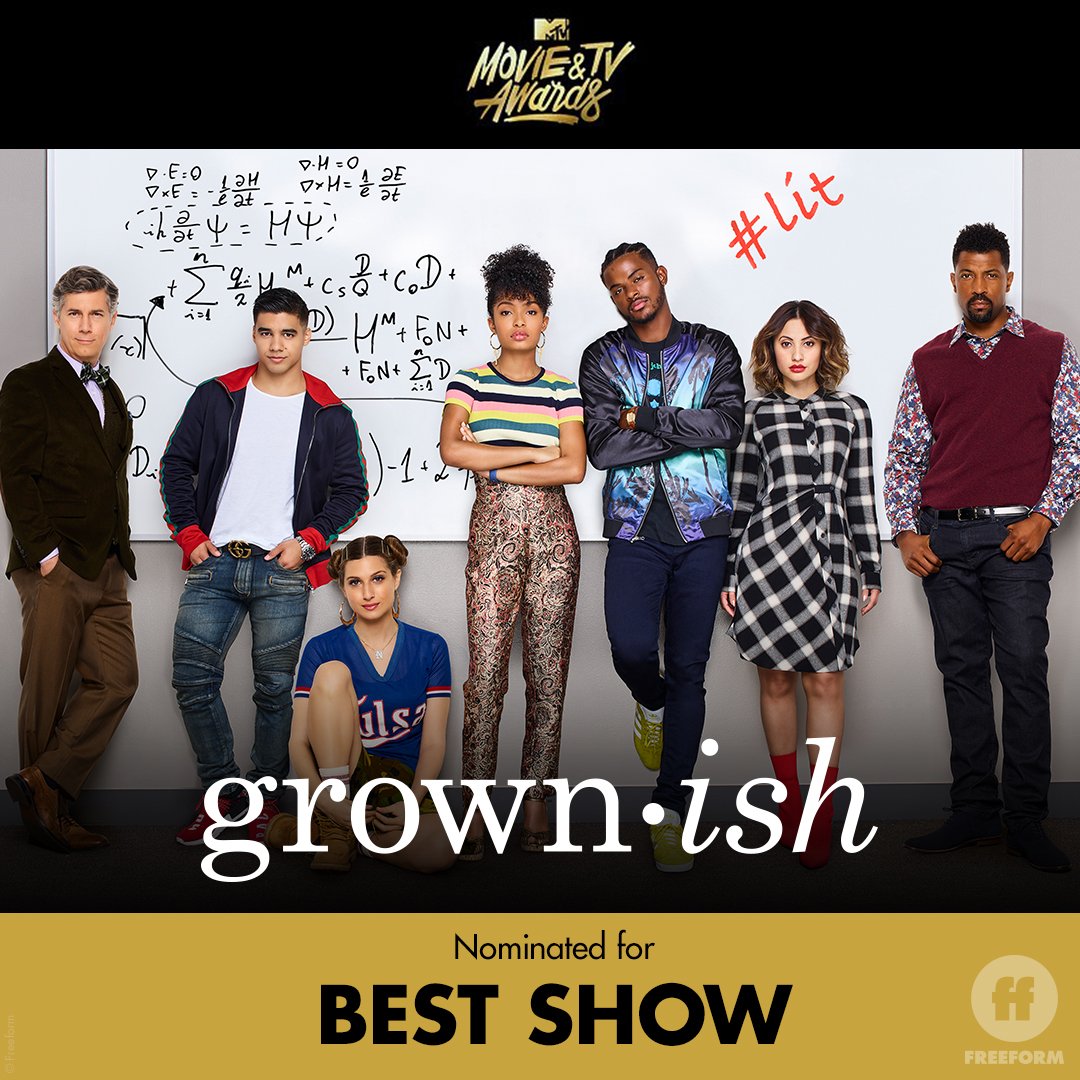 grownish's tweet photo. thank you to our #grownish fam for all the love and support. we got ourselves a @MTVAwards nom! you can vote for us here: https://t.co/C2FfSurTyT. https://t.co/R7spMOLwmm
