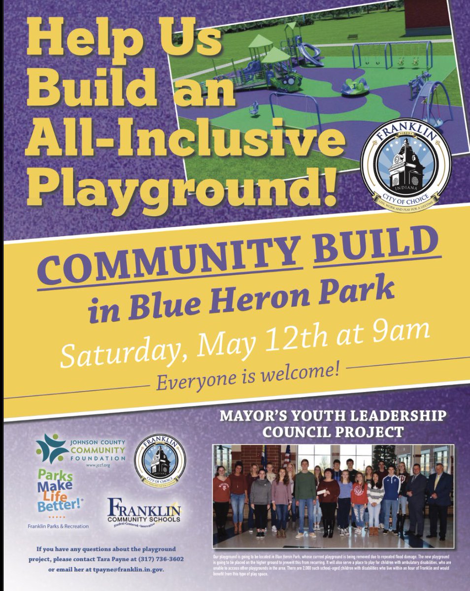 FranklinMylc's tweet photo. come help us build our playground! we’ve been working all year planning, designing, and fundraising for this day of building!!! everyone is welcome! https://t.co/76cWeLhbuK