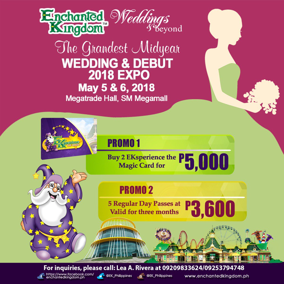 ek_philippines's tweet photo. #CatchEldar at the Grandest Midyear Wedding & Debut 2018 Expo on Maay 5 and 6 at the Megatrade Hall, SM Megamall. 💖
#iloveEK #EnchantedKingdom #offsitepromos https://t.co/ZFiSSlPwjt