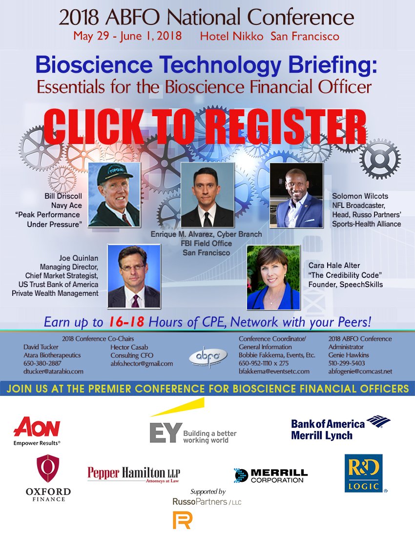 russopartners's tweet photo. With #ABFO right around the corner, we want to hear from #CFOs about your experience with social media! Please take 2 minutes to fill out this survey and let us know how social media shapes the way you do business! @ReportableNews #Bioscience #Finance https://t.co/OqxKc0CusQ https://t.co/2KcfYEPug7