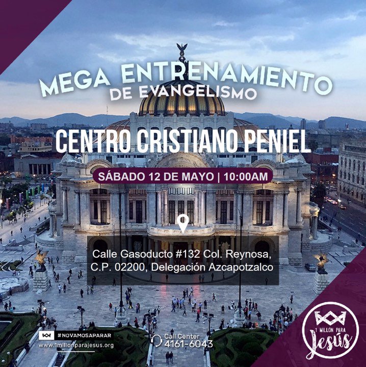 CCPenielCDMX's tweet photo. ¡Acompáñanos el sábado 12 de mayo en el Auditorio de #CCPenielCDMX al Mega Entrenamiento de Evangelismo! Comenzamos a las 10 am. 
#NoVamosAParar https://t.co/qTf4nOCMyX