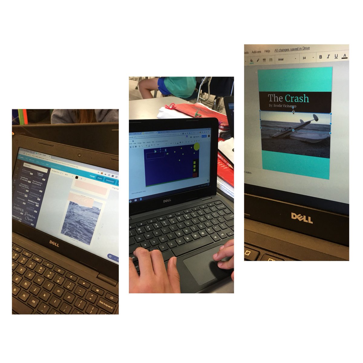 CuttingEd_Jen's tweet photo. Visual storytelling of Ss work @pizitzmiddle with @mrs50sentenn using @Powtoon @canva and @googleslides to create animations and ebooks!! #learningtotheend #studentvision https://t.co/zLpVpkWCUP