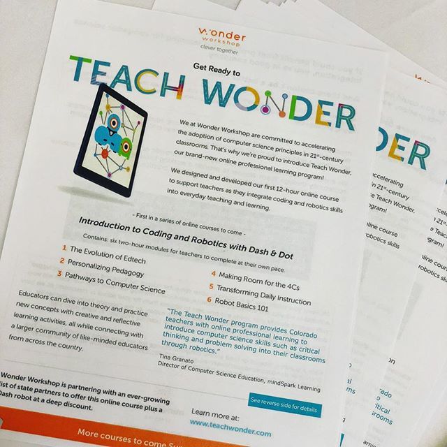 DocKatniss's tweet photo. So much excitement @mymindspark about @teachwonder @wonderworkshop! #dashanddot #cuerobots #cleverbots #stem #steam https://t.co/xSCQvBbZnL https://t.co/mu1UFnJrAo
