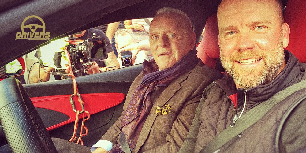 Drivers_Inc's tweet photo. The 😁 Mike Johnson and Sir @AnthonyHopkins 🙌 on the set of the @Transformers movie "The Last Knight." 🎬 

#driversinc #film #throwbackthursday #transformers https://t.co/MyVzZJCjwr