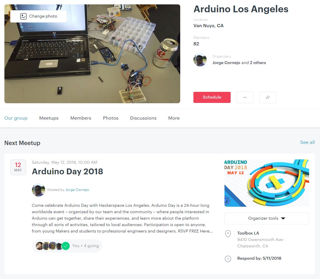 HackerSpaceLA's tweet image. Did you know there is an Arduino Group in Los Angeles? Check it out!
meetup.com/ArduinoLosAnge…
#Arduino #ArduinoLosAngeles