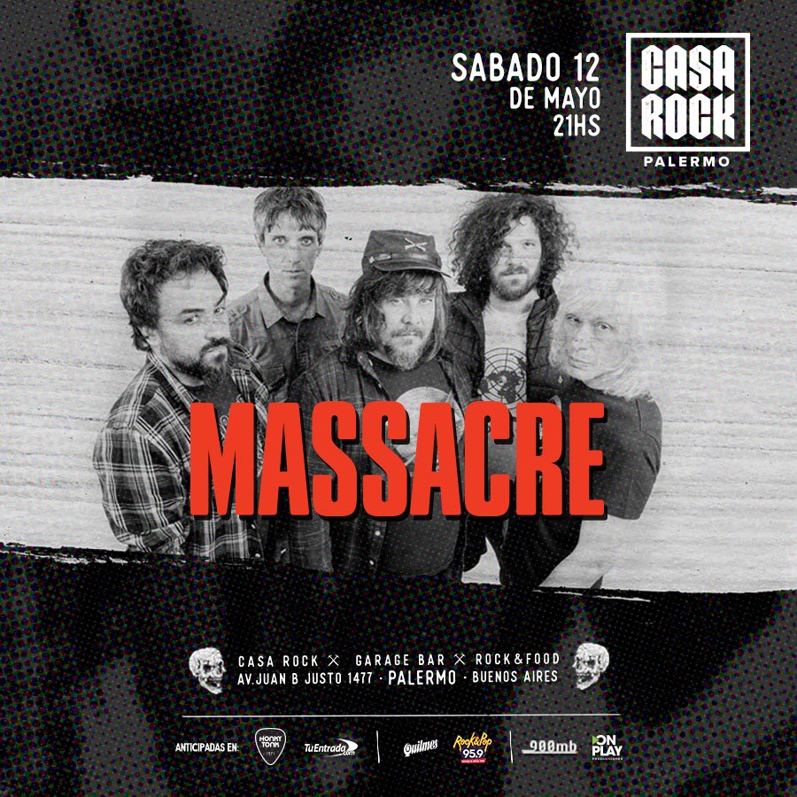 Casa Rock Palermo (@casarockpalermo) on Twitter photo ¡ESTE SÁBADO: <a href="/massacreoficial/">MASSACRE</a>!
📣21hs
🎟Anticipadas por <a href="/tuentrada/">TuEntrada.com</a> y <a href="/honkytonk1971/">Honky Tonk 🤘🤘</a>
Te esperamos! ¡ESTE SÁBADO: <a href="/massacreoficial/">MASSACRE</a>!
📣21hs
🎟Anticipadas por <a href="/tuentrada/">TuEntrada.com</a> y <a href="/honkytonk1971/">Honky Tonk 🤘🤘</a>
Te esperamos!