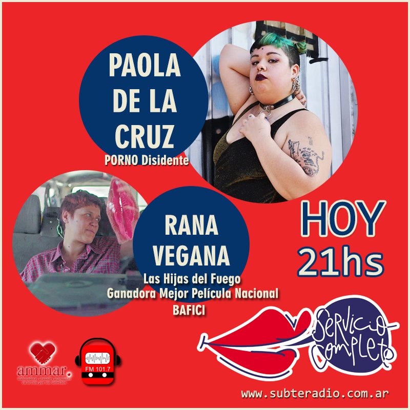 HOY | 21hs | VOLVIMOS
Nos visita #RanaVegana, quien participó de #LasHijasdelFuego, ganadora a mejor película nacional en el #BAFICI
Y @pochilandia con quien vamos a hablar de porno disidente, activismo gordx y trabajo sexual.
Escuchanos a través de subteradio.com.ar