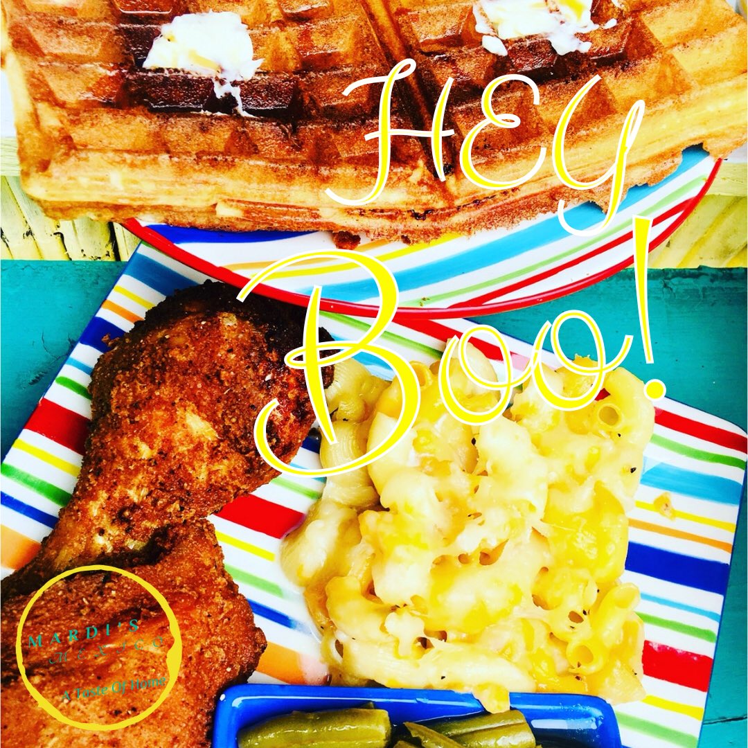 MardisMexico's tweet photo. #heyboo 😉 How ya do 😋 #mardismexico #rosarito #mexico #chickenandwaffles #macandcheese https://t.co/rFz3owXVdr