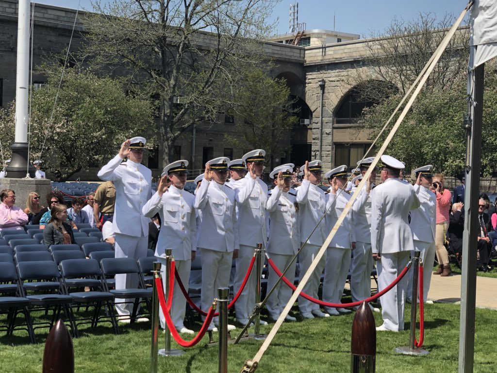 MaritimeCollege's tweet photo. Congratulations to our newlay commissioned officers in the US Navy and US Marine Corp. Bravo Zulu! https://t.co/XK3xhtjz0r