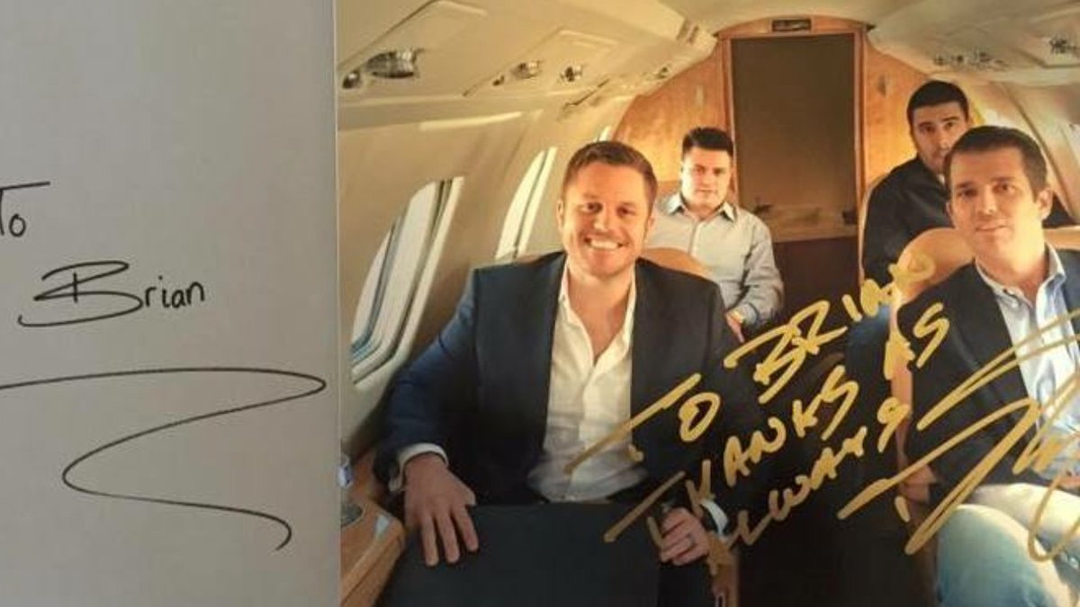 <a href="/DonaldJTrumpJr/">Donald Trump Jr.</a> <a href="/EricTrump/">Eric Trump</a> Checking in to see what you think of my new book, #FactorFakeNewsBook, Drop me a review here, amazon.com/dp/173213930X.