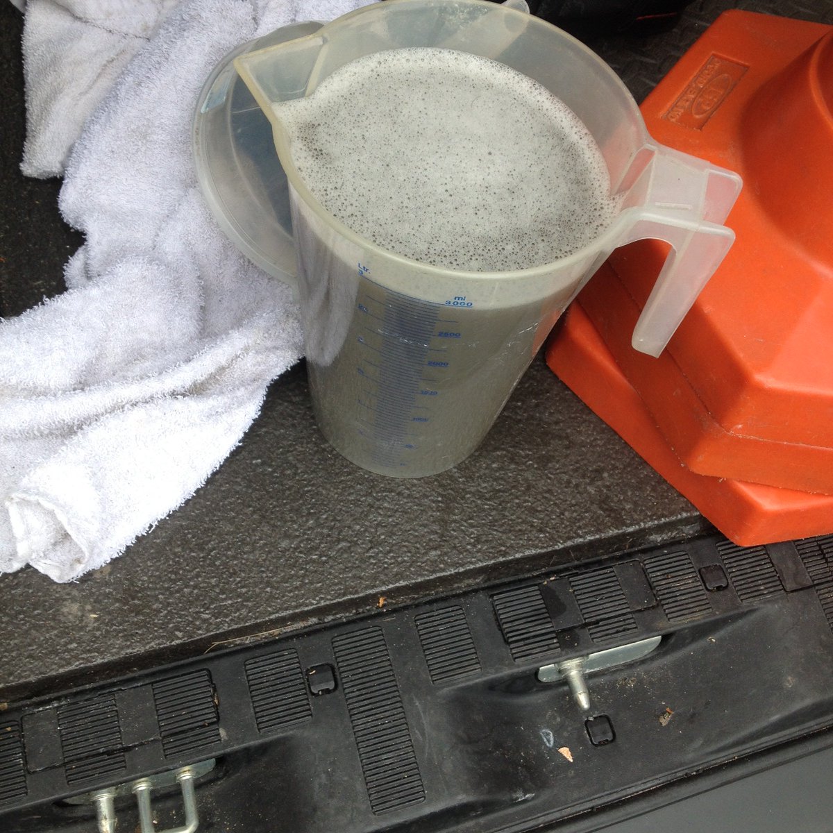 cleantrafford's tweet photo. A sample of the waste water from todays carpet cleaning job. Better out than in! https://t.co/dLcxavlTbV