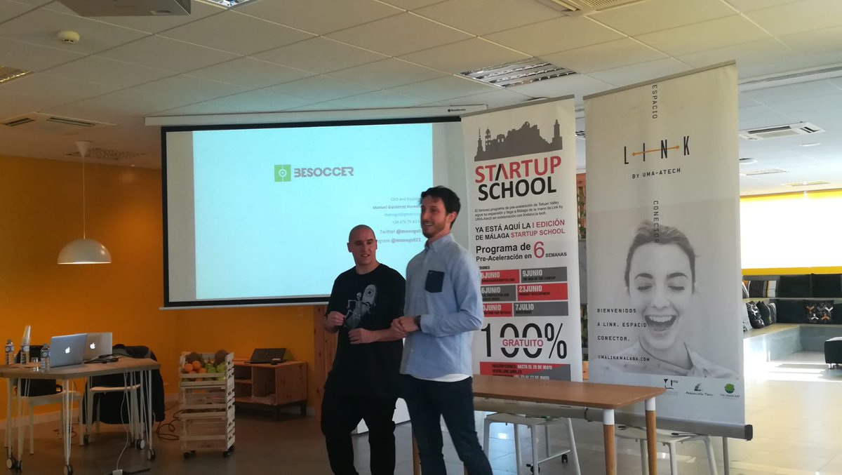 linkbyuma's tweet photo. Hoy hemos tenido la #DemoDay de #MalagaStartupSchool de @tetuanvalley🙌
@manugut (CEO de @rfutbol y @besoccer_ES) ha dado una charla inspiradora y hemos conocido los proyectos de @Kinwatt_es @UnyCar #lfteam #myfood #yumego @byetick y #sunglint
Felicidades por vuestros avances👏 https://t.co/uAsUn0vWVT