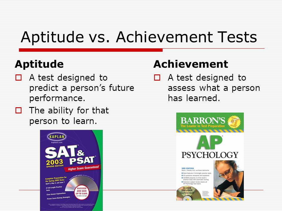 Difference Between Achievement Aptitude And Ability Tests