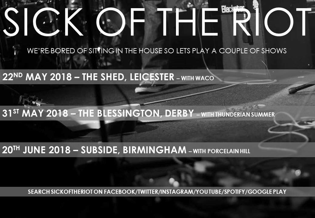 SickoftheRiot's tweet image. We’re heading back out on the road! @getintheshed94 #Leicester #TheBlessDerby @SubsideBar #Birmingham
We shall be joining old friends @ThunderianSum and hopefully making new friends @WacoBandUK and @PorcelainHIll 🤞
#SupportNewMusic #SupportLiveMusic