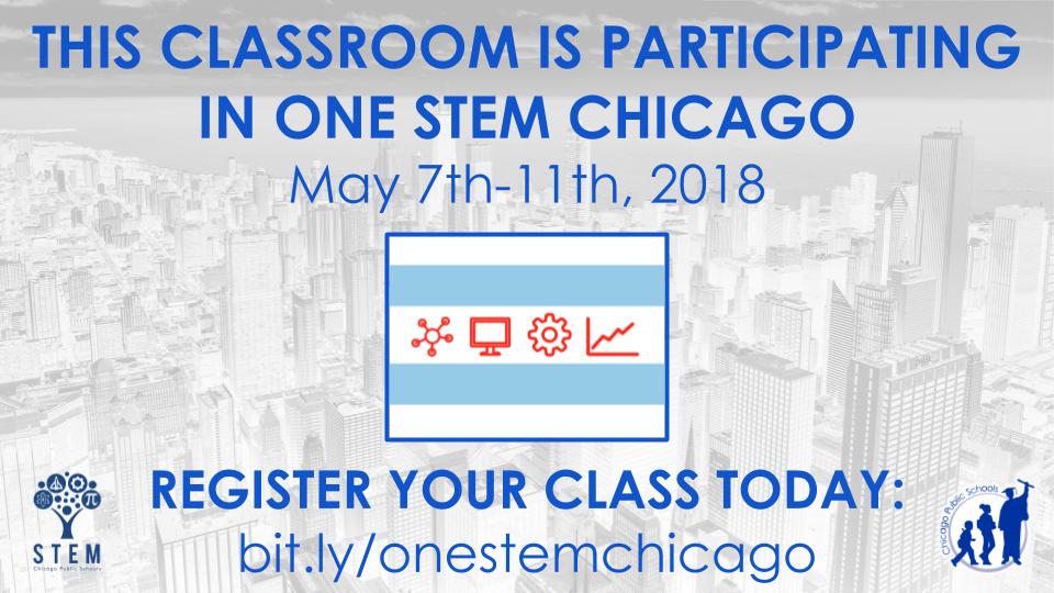 ChiPubSchools's tweet photo. Teachers: #oneSTEMchi is one week away! Register now with your CPS account to join classrooms across the city in a fun #STEM challenge. https://t.co/scH2eo94P9 https://t.co/IQmjZYhluN