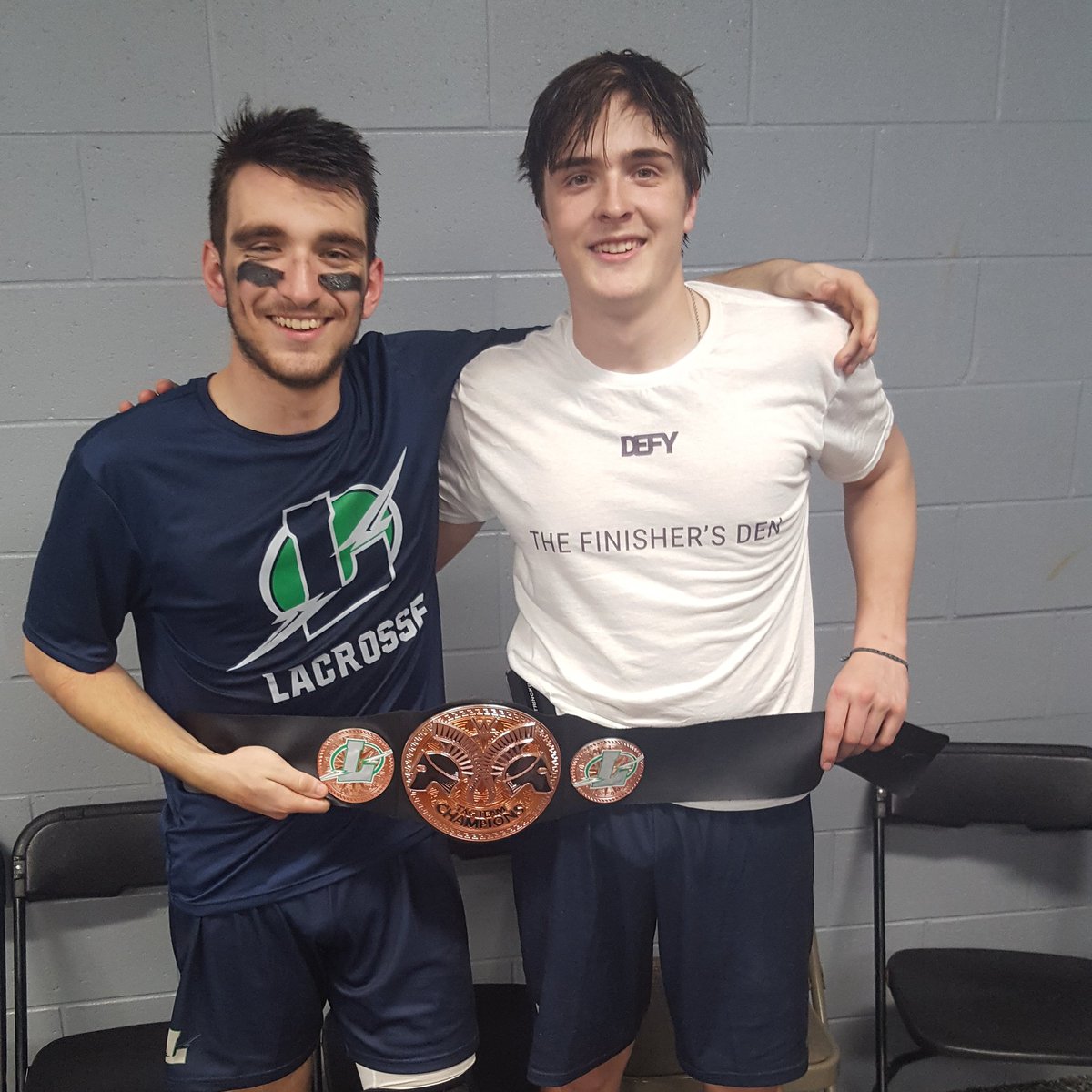 Boys lost last night to Saginaw heritage by a score of 21-11. Tag belt winners are Dylan Fletcher and Travis Fox. Reload and get back to work. #TogetherWE #BoltUP