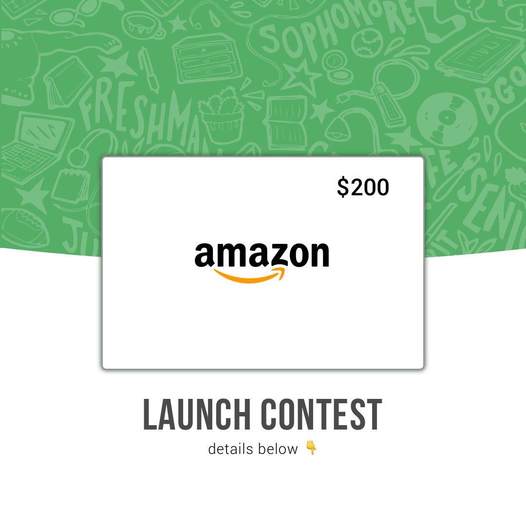 bgonapp's tweet photo. Launch Contest! 🔥

Since we just launched and exams are coming to an end, we are doing a contest to get people to put some sh*t for sale. 

The contest is points based- the person with the most points gets a $200 gift card to Amazon 💰. https://t.co/WWisuyB8DF