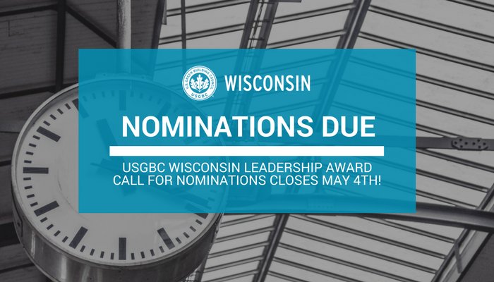 USGBCWI's tweet photo. Final Call - Nominations are due by noon on Friday, May 4th! - https://t.co/Q1dmsF4LCT https://t.co/lPGfuJxnKM