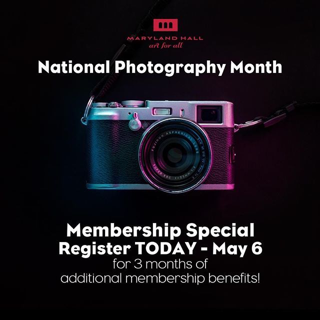 MarylandHall's tweet photo. Today is the day! Now through May 6 you can get a Maryland Hall year-long membership and receive 3 extra months of membership benefits.
all member levels apply. Visit https://t.co/ZoA06rdzQu for more information. #mdhall #marylandhall #artforall #photo… https://t.co/wqHa2c63Bz https://t.co/tX3QhDzTGO