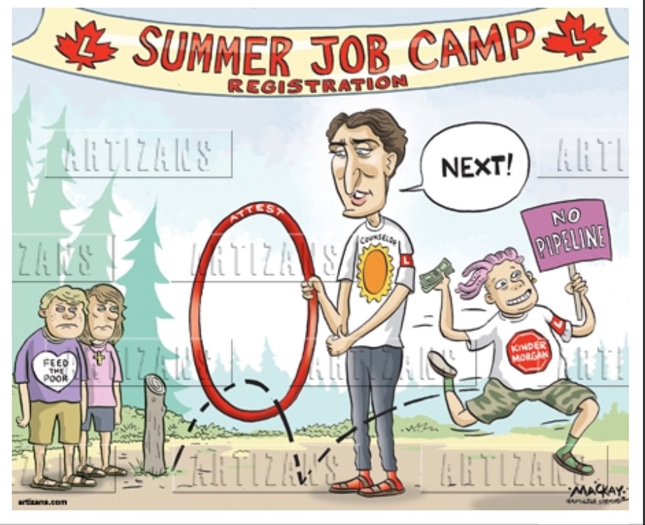 RuralandRight's tweet image. Summer camp counselor Justin Trudeau gives funding jobs to pipeline protestors. 
#TeamTrudeau #ValuesTest #KinderMorgan