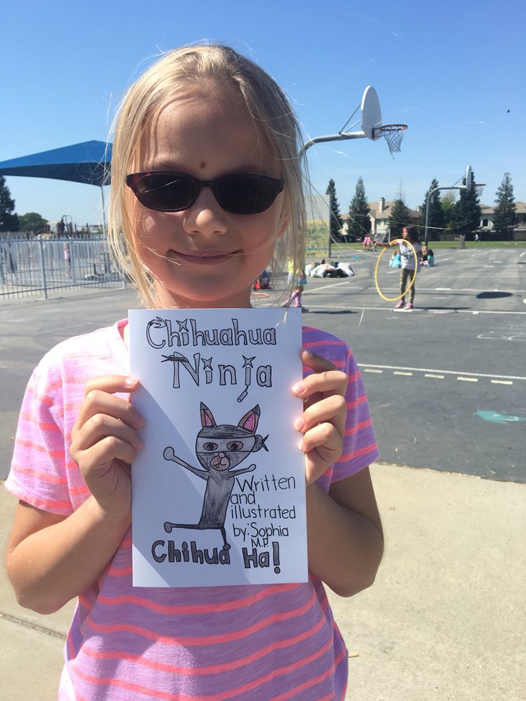 Roberts3rdgrade's tweet photo. So proud of my little buddy and her book she published. Thanks for sharing with me! @MoxenhamOxenham #RCSDchampions @rcsdstoneridge https://t.co/IHlVfjN6Sy